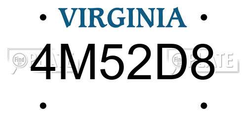 4M52D8 Virginia License Plate