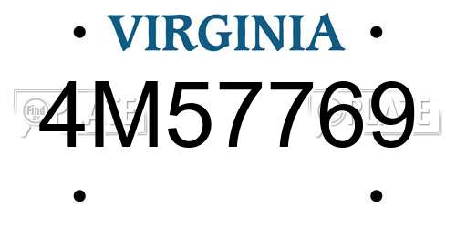 4M57769 Virginia License Plate