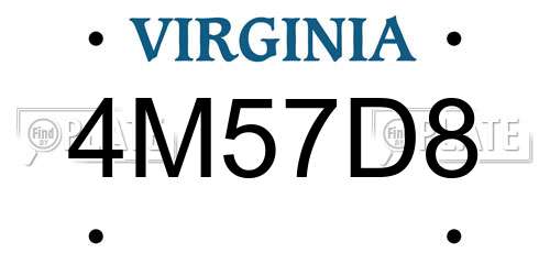 4M57D8 Virginia License Plate