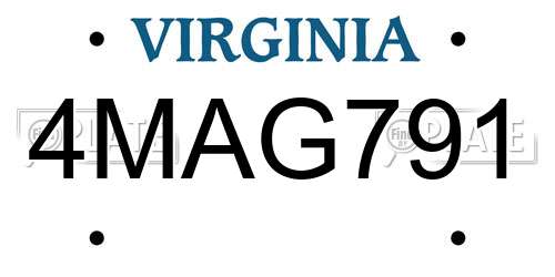 4MAG791 Virginia License Plate
