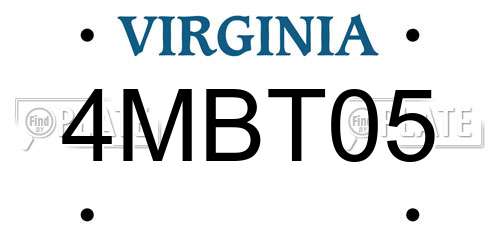 4MBT05 Virginia License Plate