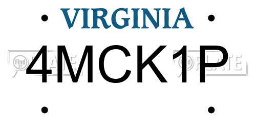 4MCK1P Virginia License Plate