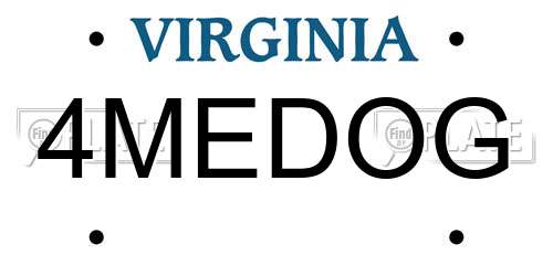4MEDOG Virginia License Plate