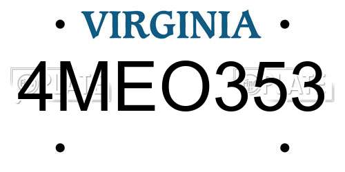 4MEO353 Virginia License Plate
