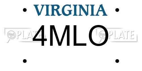 4MLO Virginia License Plate