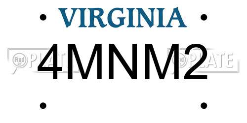 4MNM2 Virginia License Plate