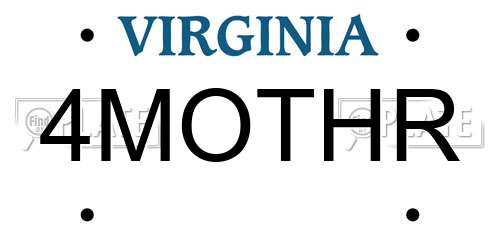 4MOTHR Virginia License Plate