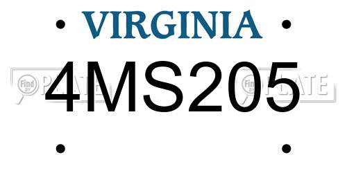 4MS205 Virginia License Plate