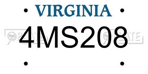 4MS208 Virginia License Plate
