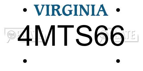 4MTS66 Virginia License Plate