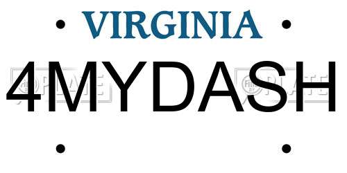 4MYDASH Virginia License Plate