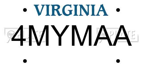 4MYMAA Virginia License Plate