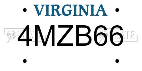 4MZB66 Virginia License Plate