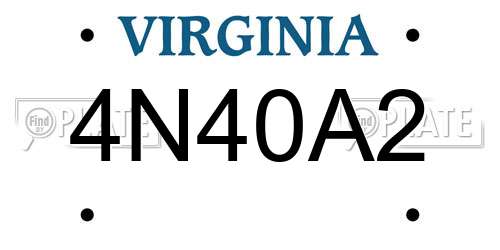 4N40A2 Virginia License Plate