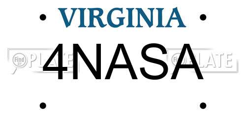 4NASA Virginia License Plate