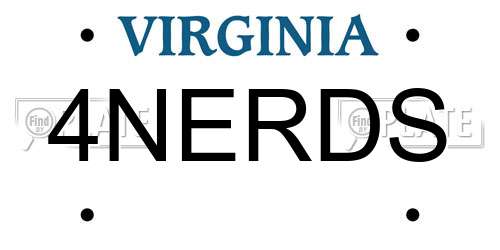 4NERDS Virginia License Plate