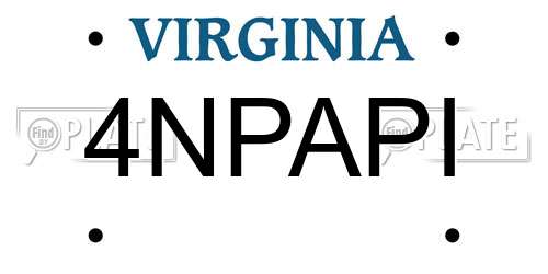 4NPAPI Virginia License Plate