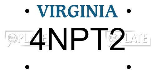 4NPT2 Virginia License Plate