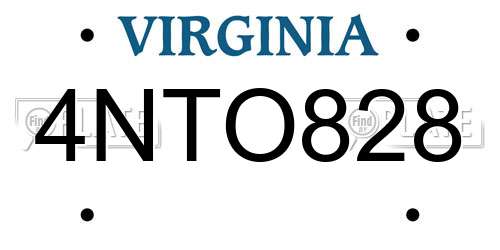 4NTO828 Virginia License Plate