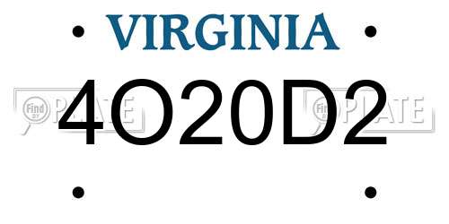 4O20D2 Virginia License Plate