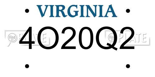 4O20Q2 Virginia License Plate