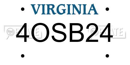 4OSB24 Virginia License Plate