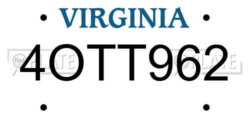 4OTT962 Virginia License Plate
