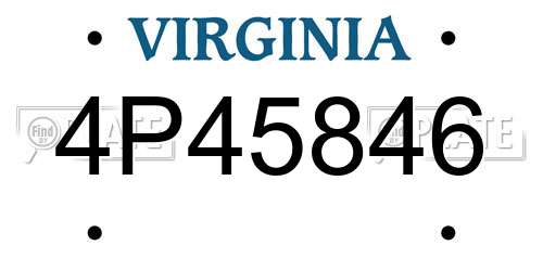4P45846 Virginia License Plate