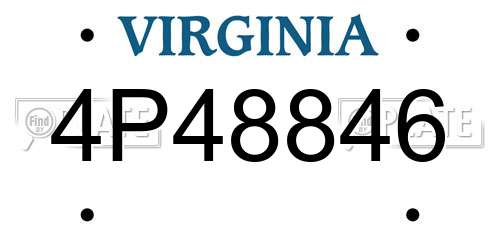 4P48846 Virginia License Plate