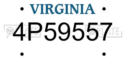 4P59557 Virginia License Plate