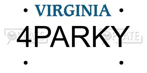 4PARKY Virginia License Plate