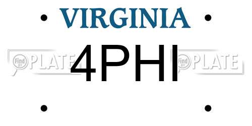 4PHI Virginia License Plate