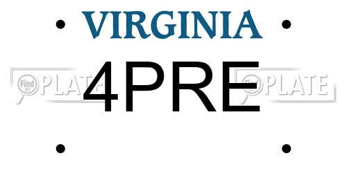4PRE Virginia License Plate