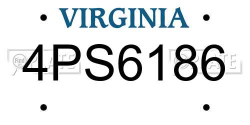 4PS6186 Virginia License Plate