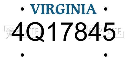 4Q17845 Virginia License Plate