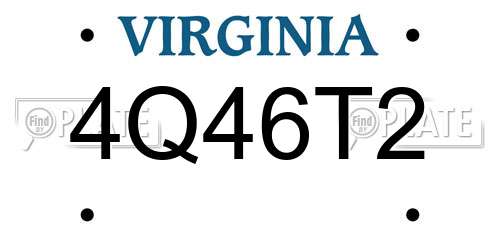 4Q46T2 Virginia License Plate