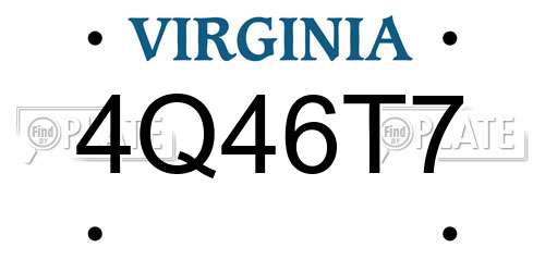 4Q46T7 Virginia License Plate