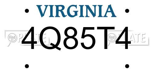 4Q85T4 Virginia License Plate