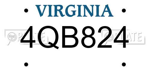 4QB824 Virginia License Plate
