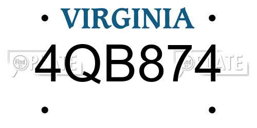 4QB874 Virginia License Plate