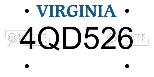4QD526 Virginia License Plate