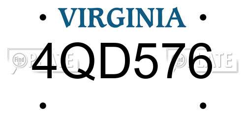 4QD576 Virginia License Plate