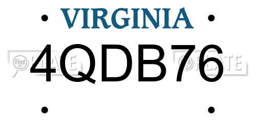 4QDB76 Virginia License Plate