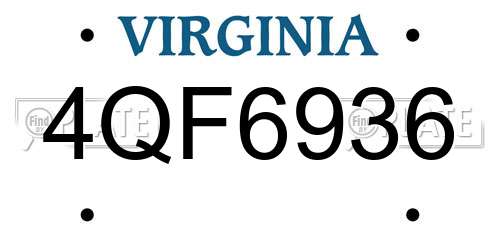 4QF6936 Virginia License Plate