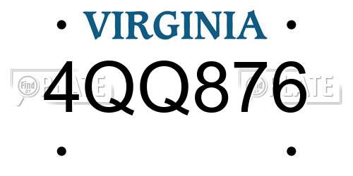 4QQ876 Virginia License Plate