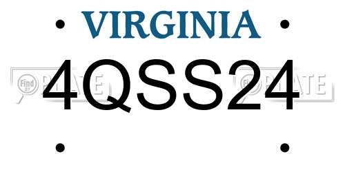 4QSS24 Virginia License Plate