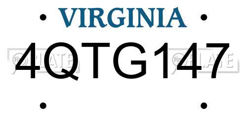 4QTG147 Virginia License Plate