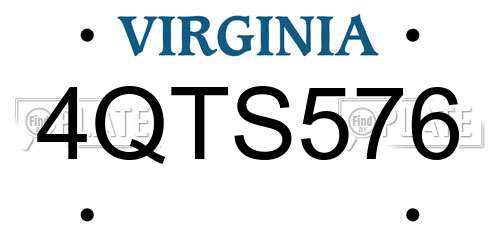 4QTS576 Virginia License Plate