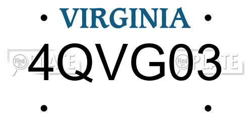 4QVG03 Virginia License Plate