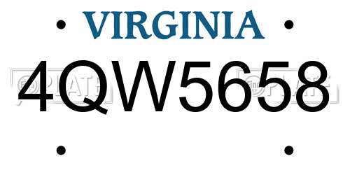 4QW5658 Virginia License Plate